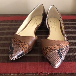 Brown multi print Jessica Simpson flats